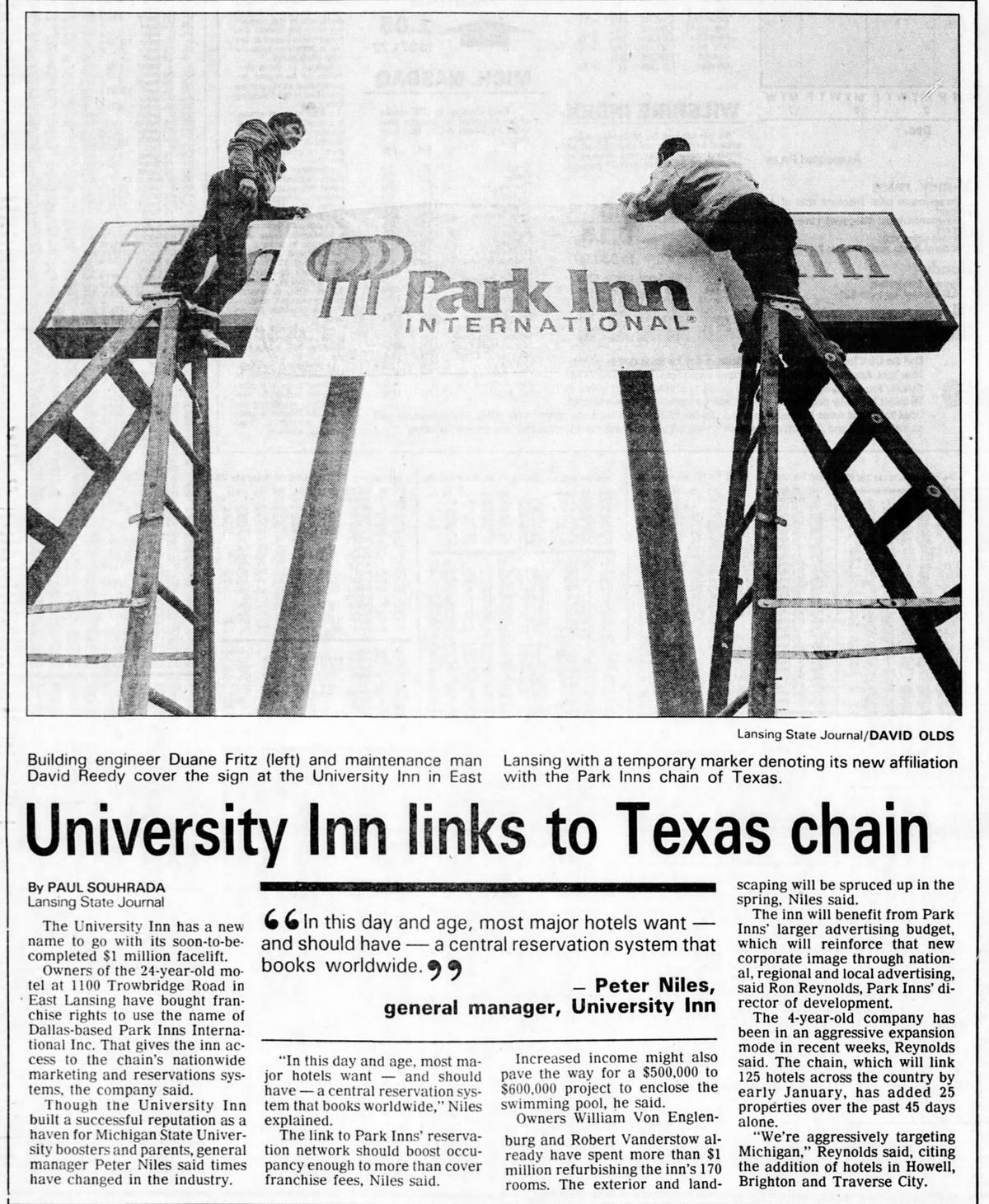 University Inn - Dec 20 1990 Article (newer photo)